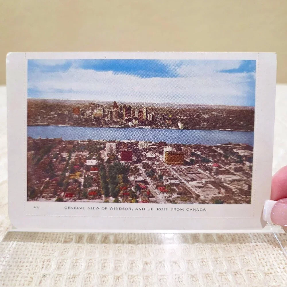 Vintage c1900's General View of Windsor Detroit from Canada Folkard Postcard UNP